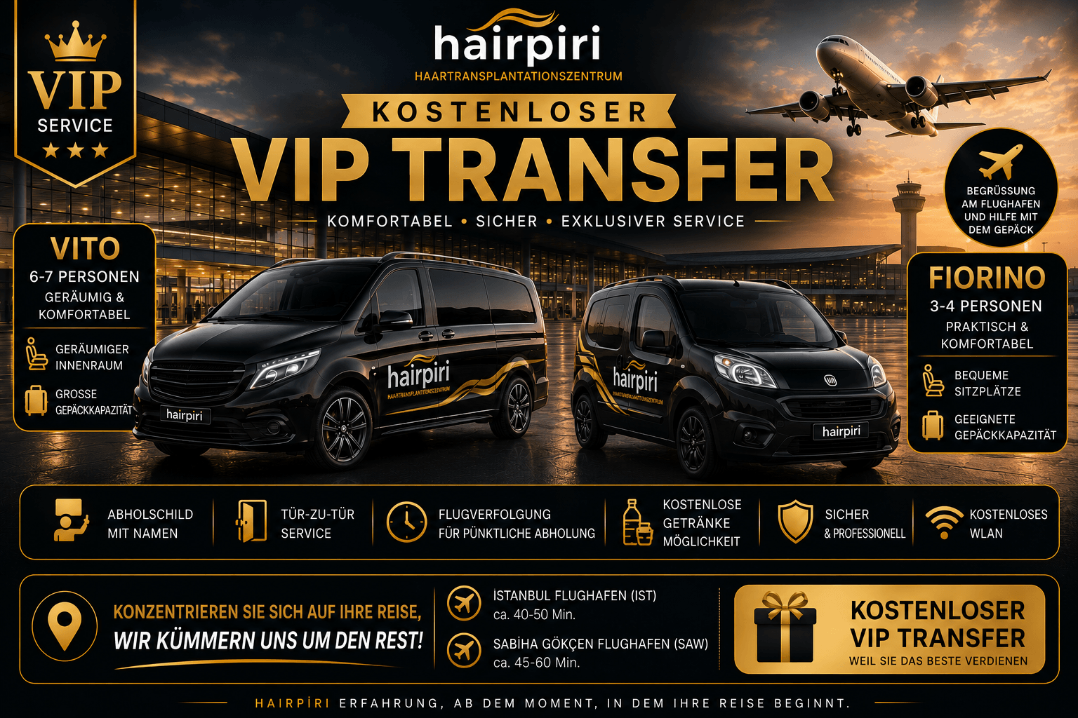Hairpiri ücretsiz VIP transfer
