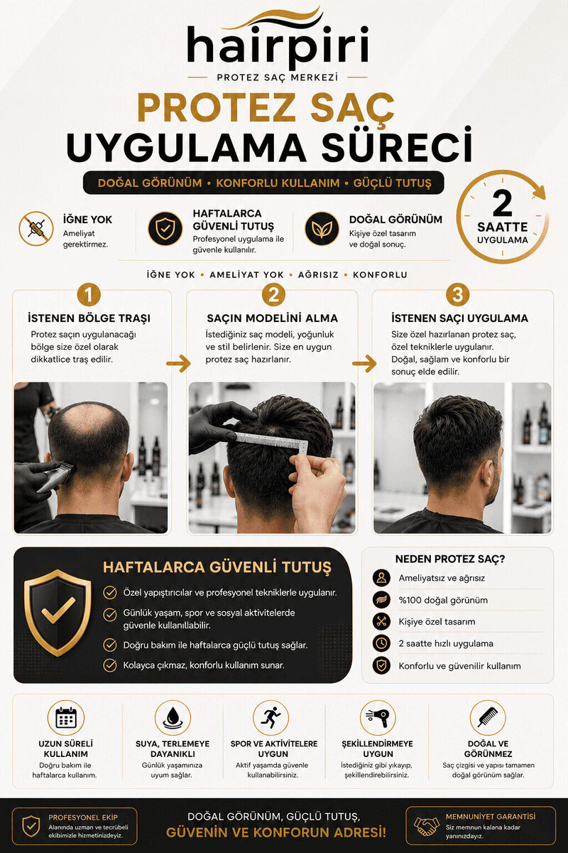 Protez saç uygulama süreci